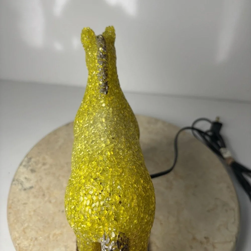 Vintage Beaded Plastic Horse Night Light‎ Popcorn Beads Green Pony Tabletop 9